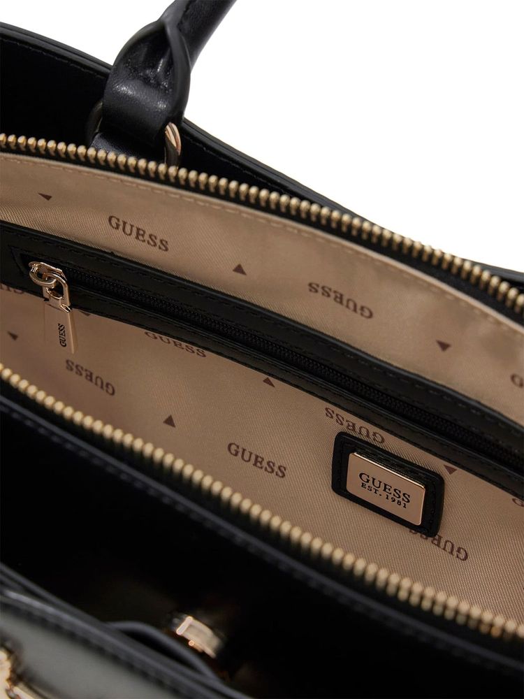 Guess Structured Polyurethane Satchel — Black by Guess