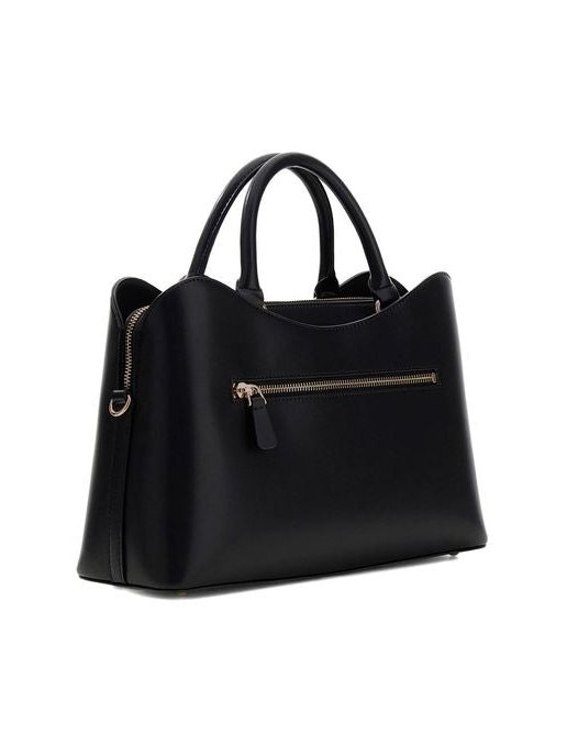 Guess Structured Polyurethane Satchel — Black, view 5