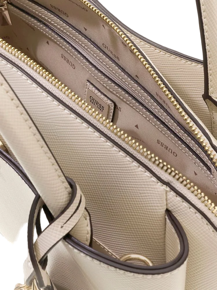 Guess Structured Satchel Shoulder Bag — Beige, view 3
