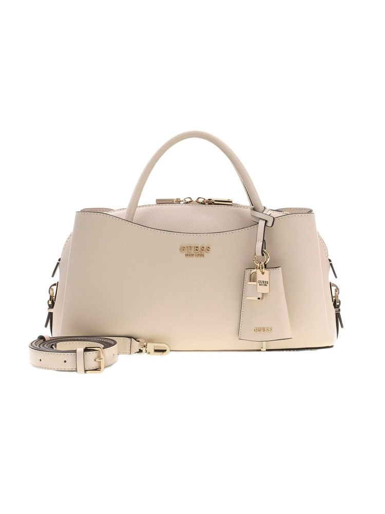 Guess Structured Satchel Shoulder Bag — Beige, view 4