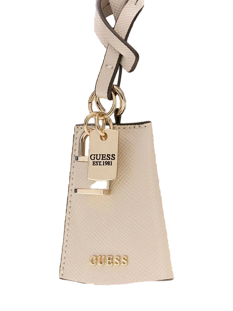 Guess Structured Satchel Shoulder Bag — Beige, view 5
