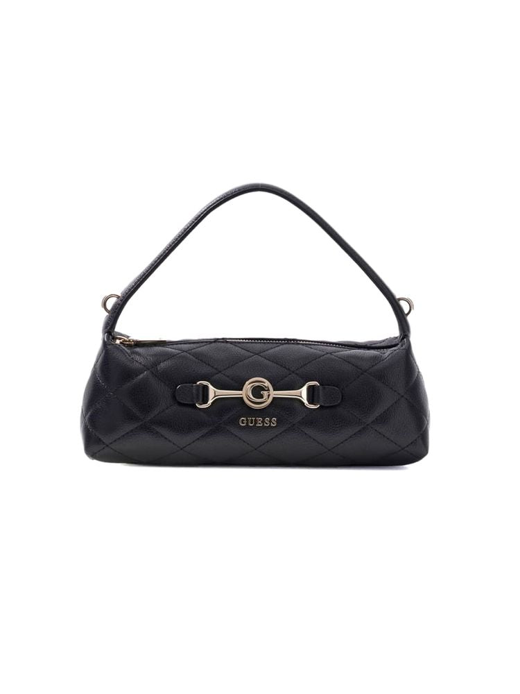 Guess Quilted Polyurethane Shoulder Bag — Black by Guess