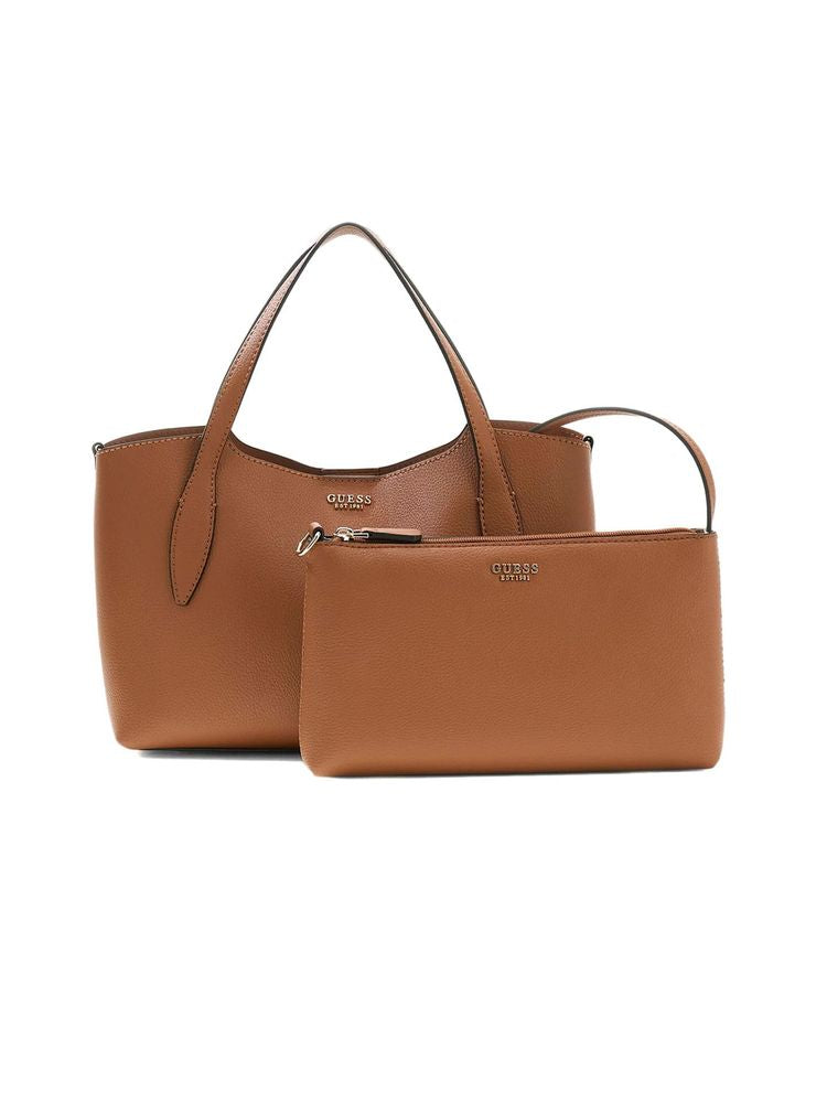 Guess Leather Tote Shoulder Bag — Brown, view 3