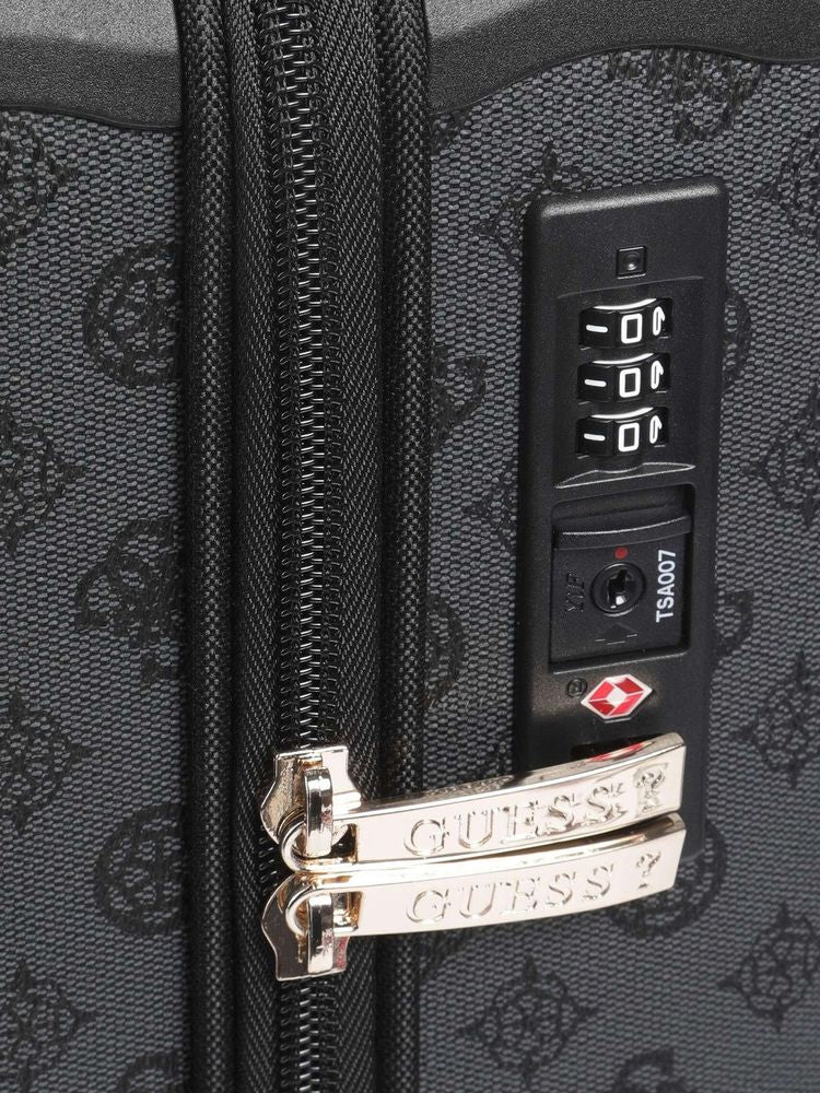 Guess Monogram Polyurethane Suitcase — Charcoal, view 2