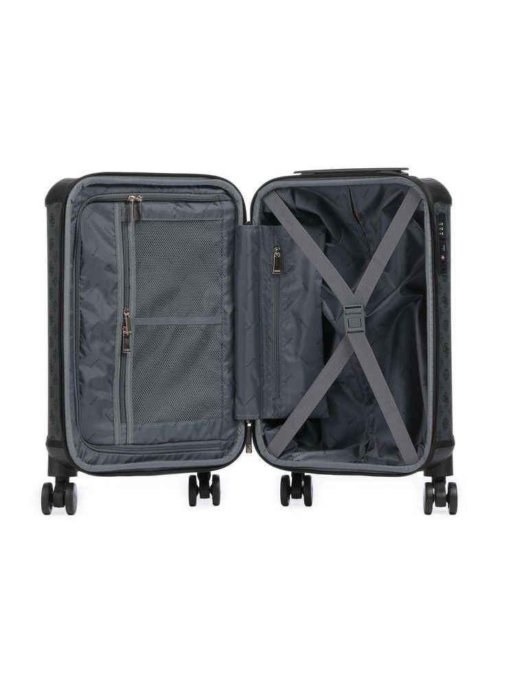 Guess Monogram Polyurethane Suitcase — Charcoal, view 4
