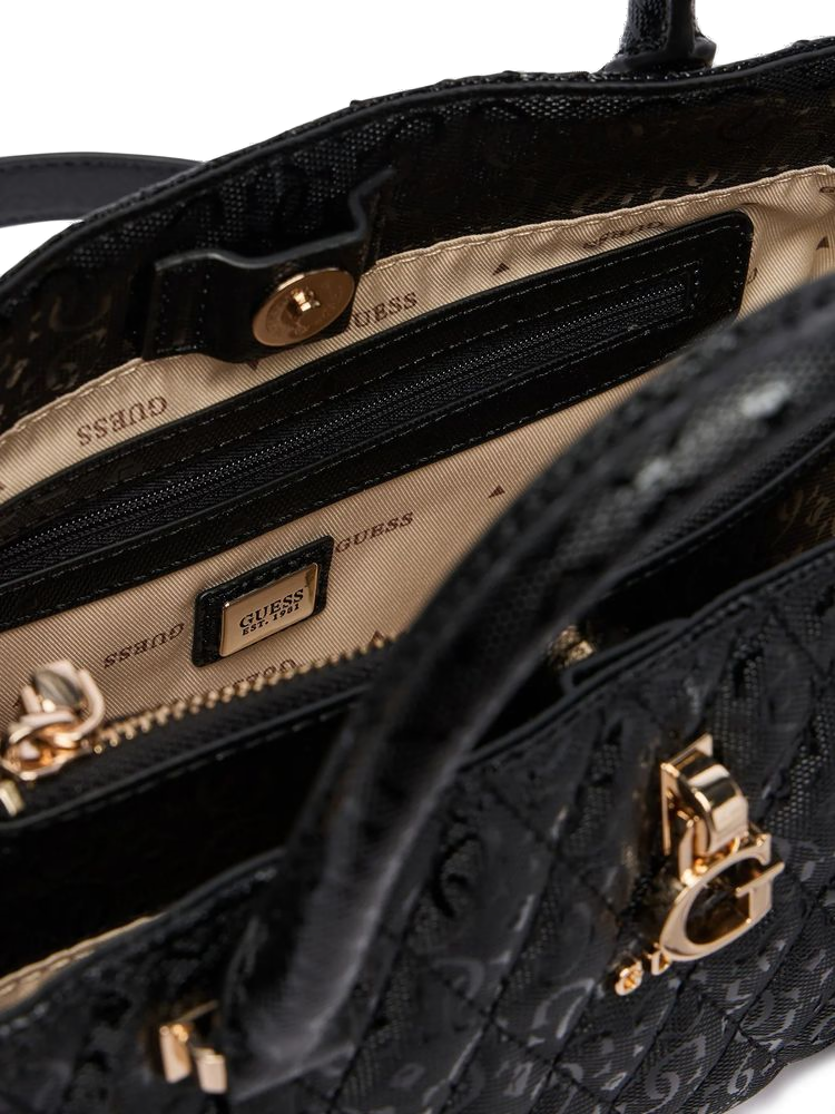 Guess Tamara Girlfriend Synthetic Satchel — Black, view 4