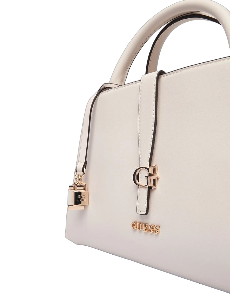 Guess Structured Polyurethane Top Handle Bag — Beige, view 2