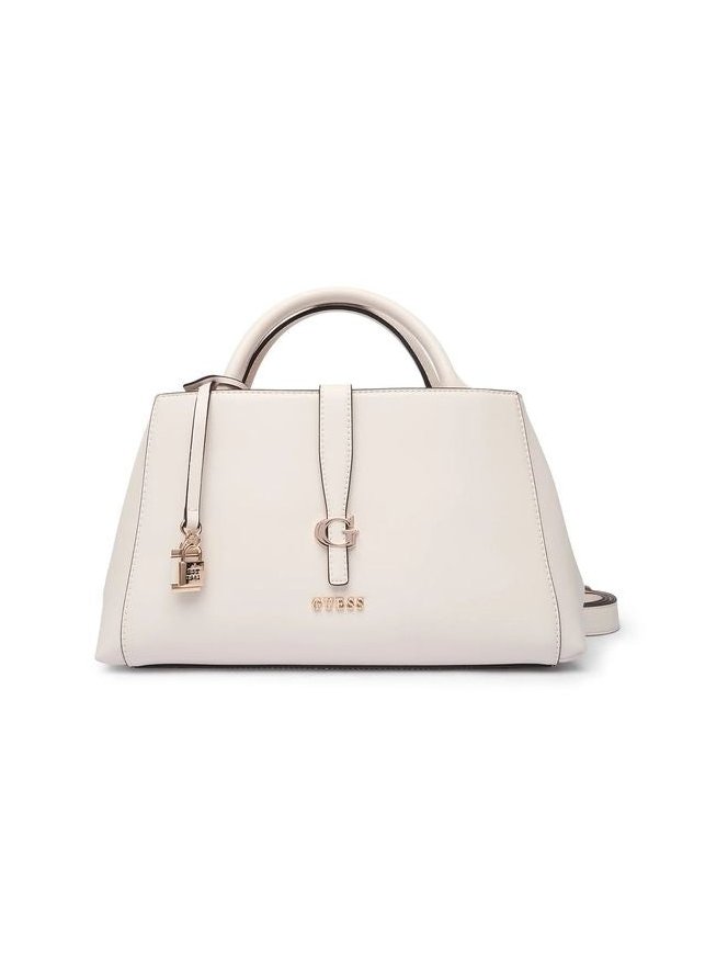 Guess Structured Polyurethane Top Handle Bag — Beige, view 3