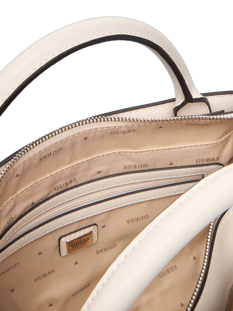 Guess Structured Polyurethane Top Handle Bag — Beige, view 4