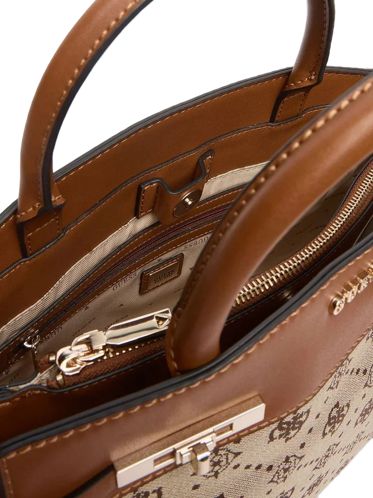 Guess Logo-Print Polyester Tote Bag — Beige by Guess