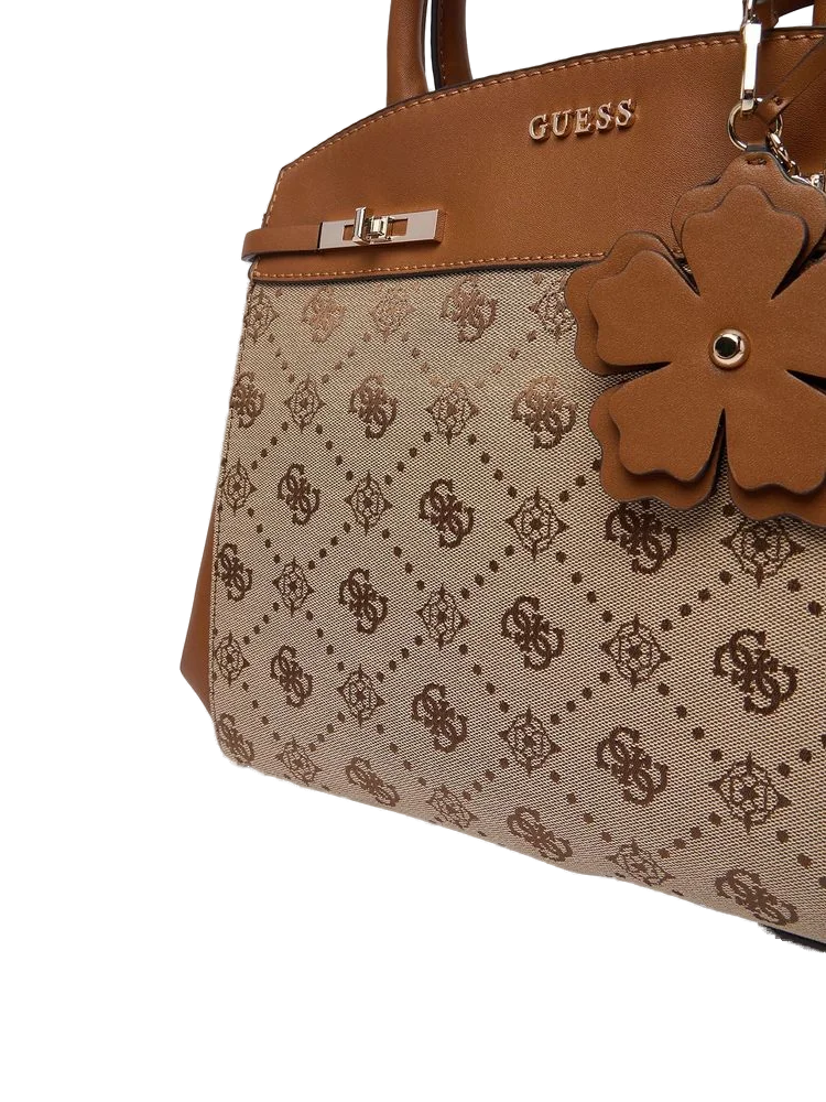 Guess Logo-Print Polyester Tote Bag — Beige, view 2