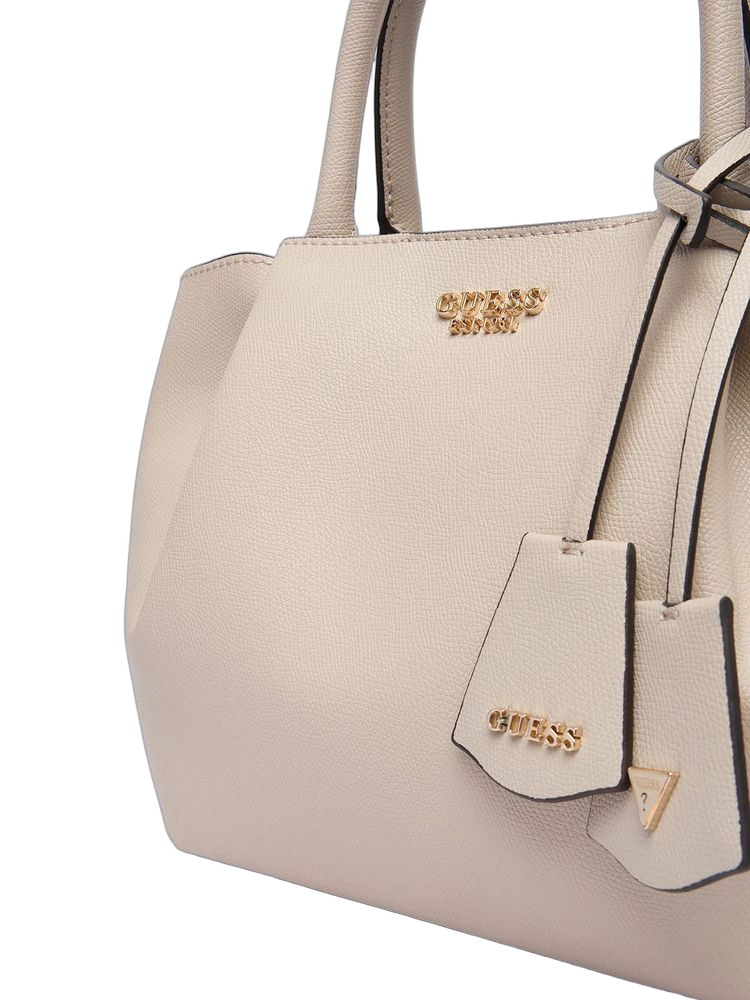 Guess Structured Polyurethane Tote Bag — Beige, view 5