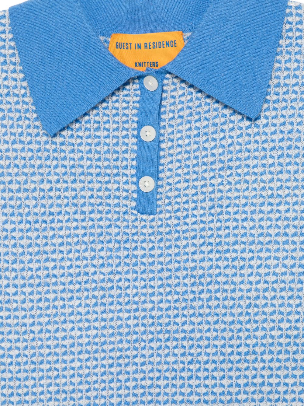 GUEST IN RESIDENCE Pique Cashmere Polo — blue, view 3