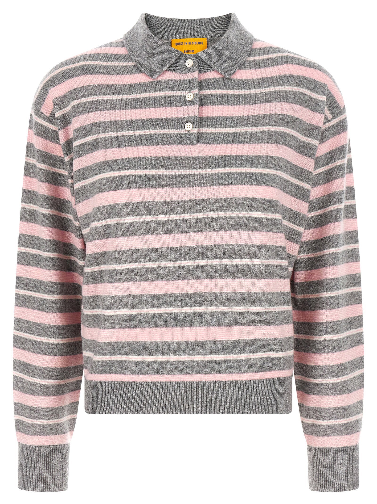Guest In Residence Collegiate Stripe Polo — Grey by Guest In Residence
