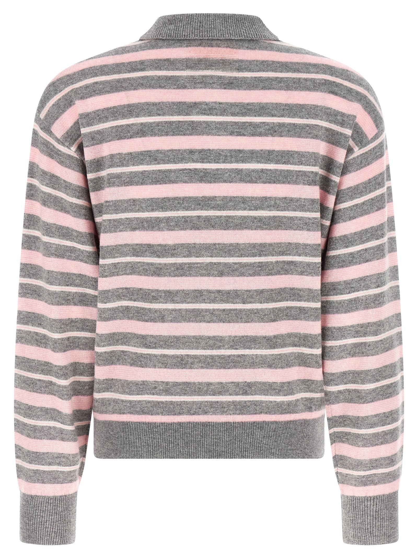 Guest In Residence Collegiate Stripe Polo — Grey, view 2