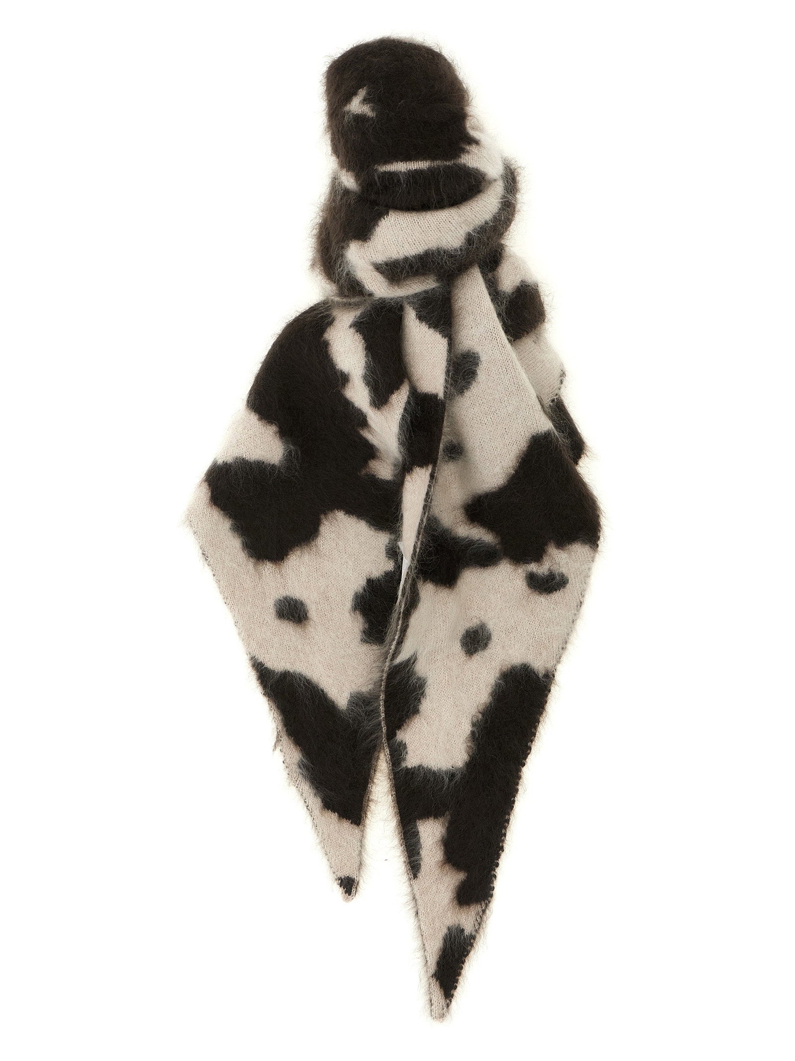 Guest In Residence Brushed Cashmere Cowhide Scarf — Black by Guest In Residence