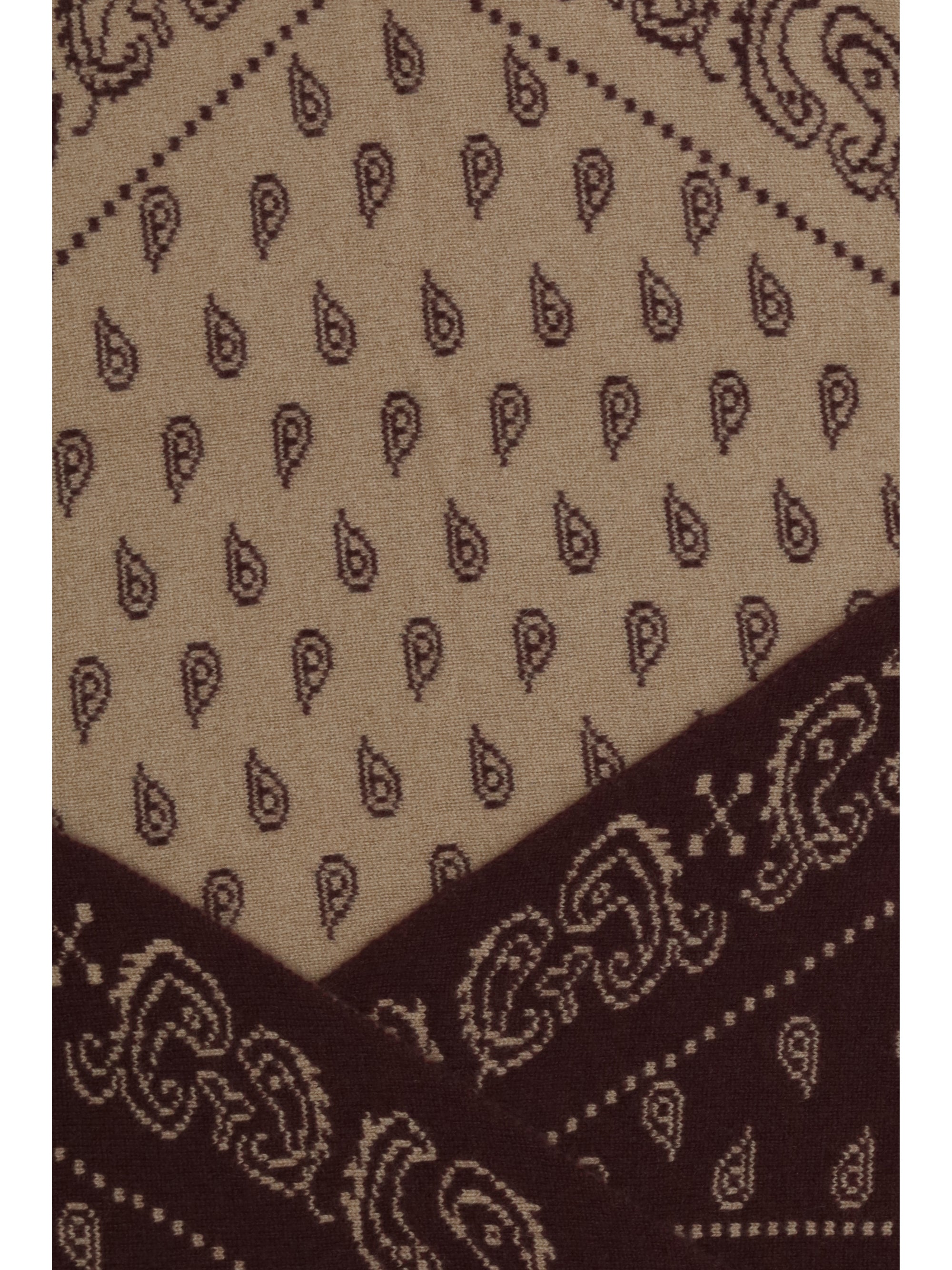 Guest In Residence Reversible Cashmere Paisley Jacquard Scarf — Brown, view 3