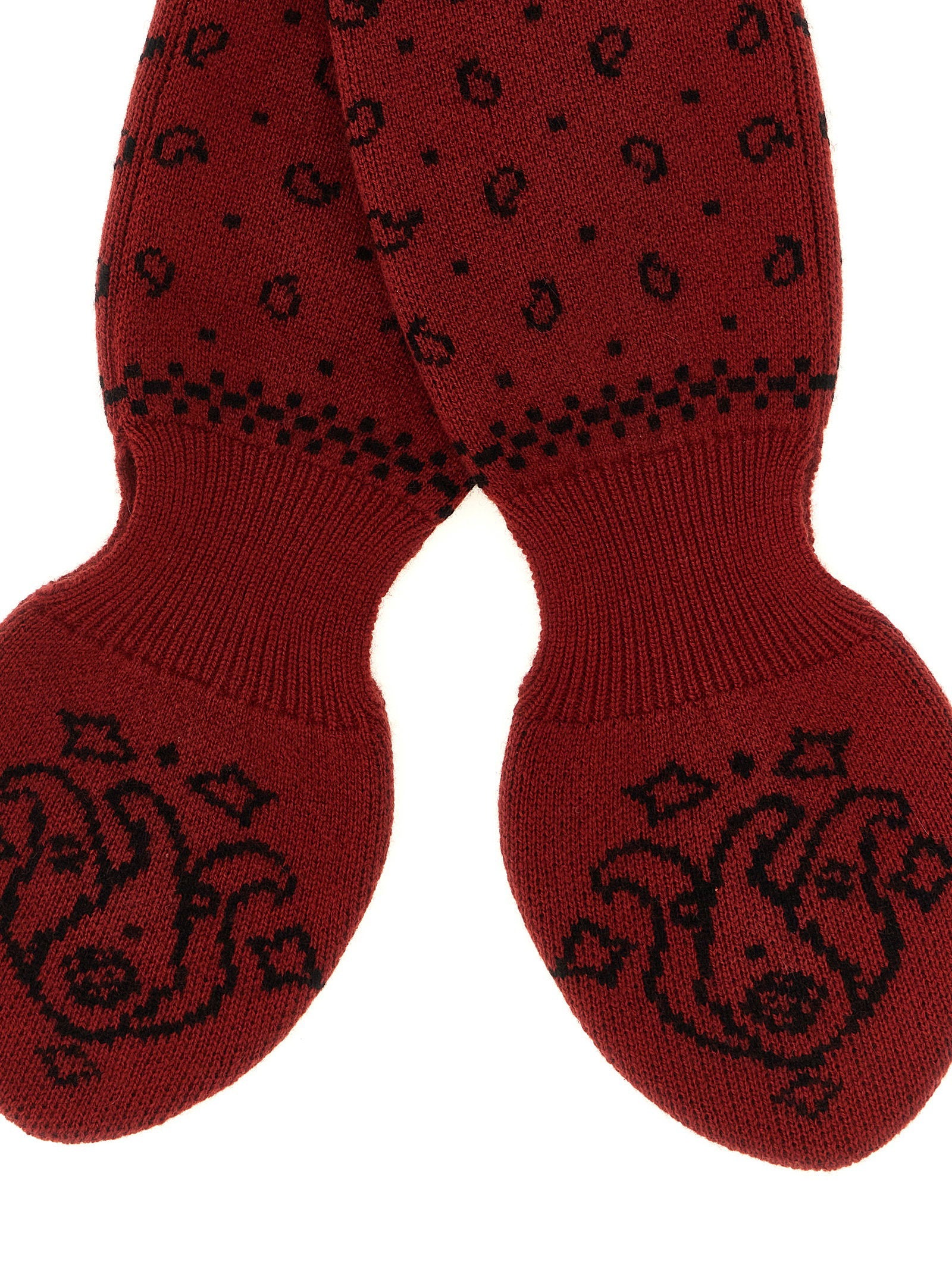 Guest In Residence Wool-Cashmere Jacquard Scarf — Carmine, view 3