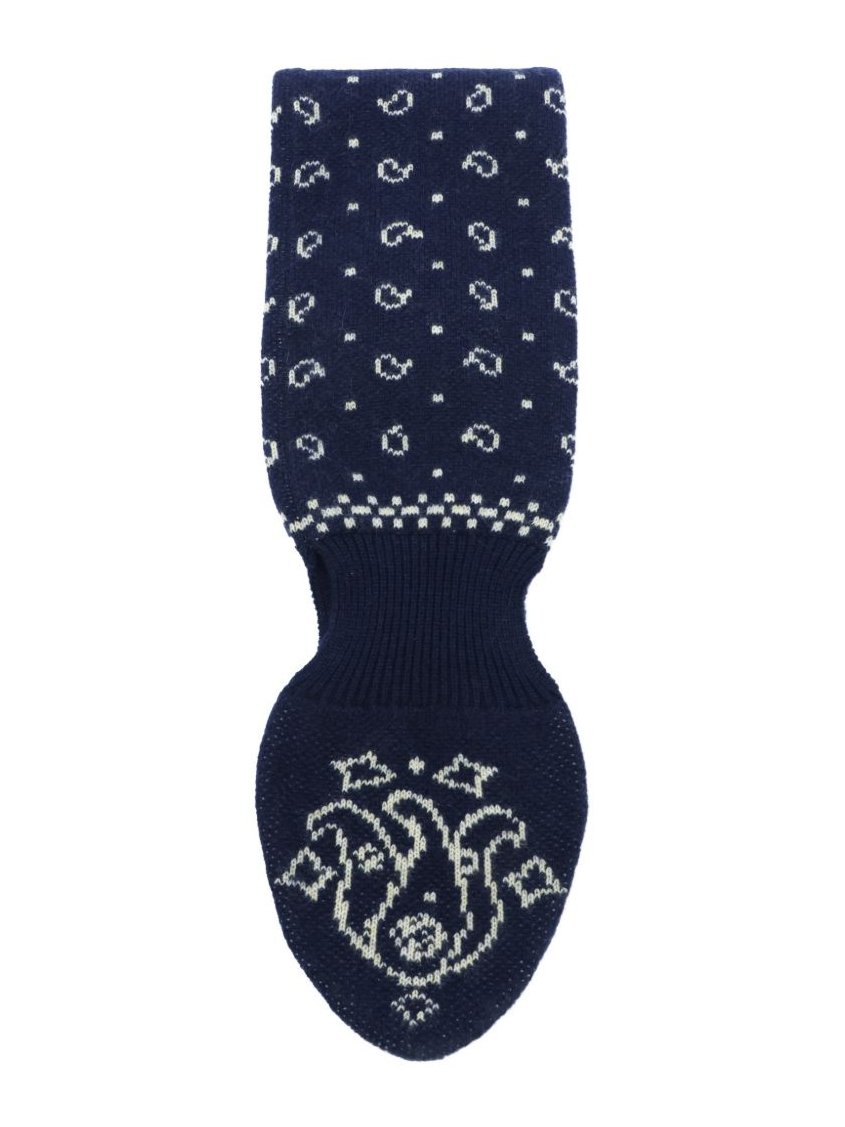 GUEST IN RESIDENCE Bandana-Print Wool and Cashmere Scarf — Navy by Guest In Residence