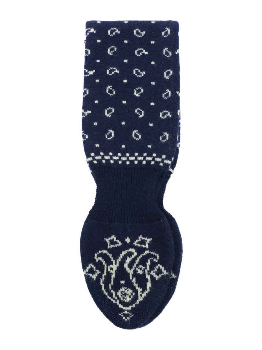 GUEST IN RESIDENCE Bandana-Print Wool and Cashmere Scarf — Navy, view 3