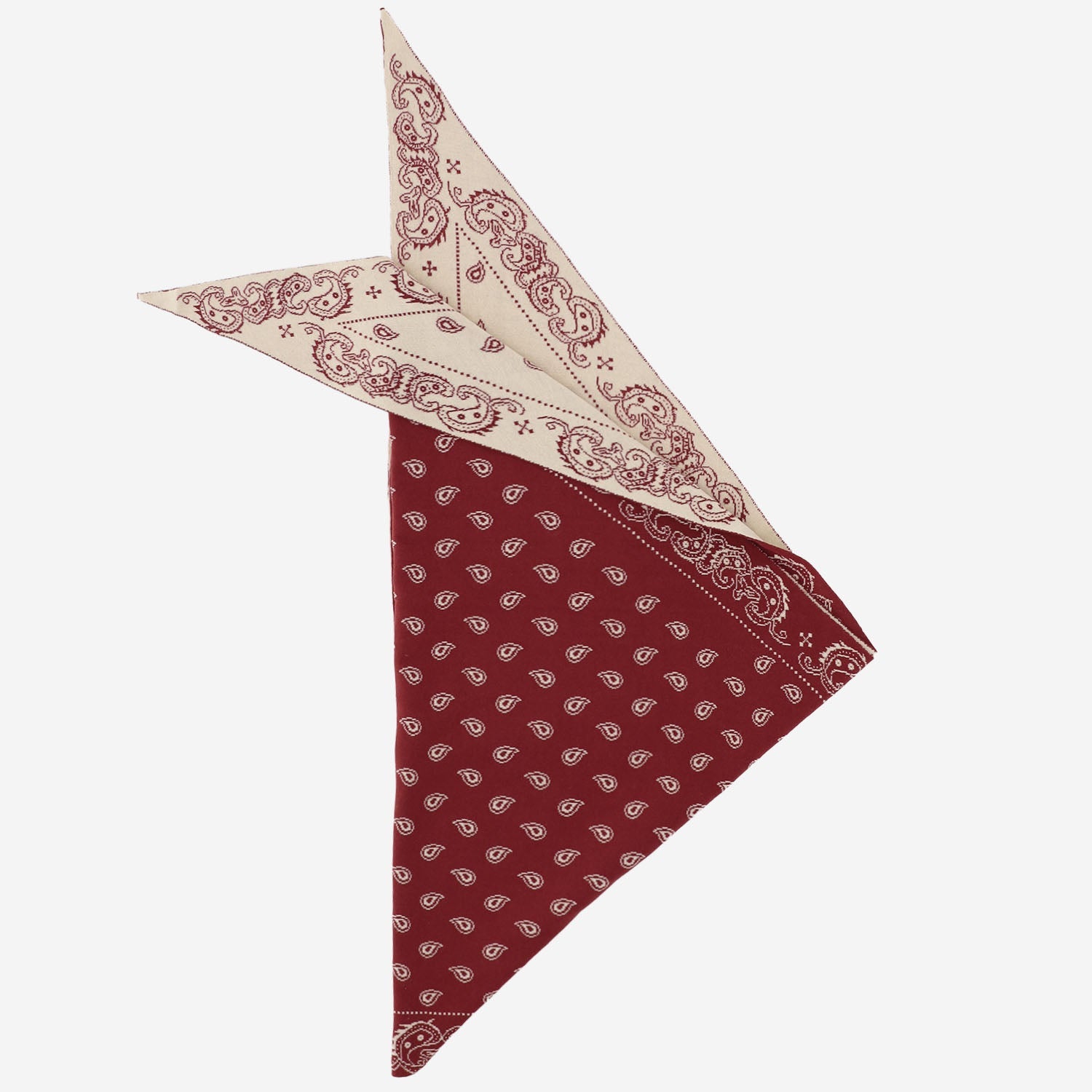 Guest In Residence Cotton-Silk Paisley Scarf — Red, view 2