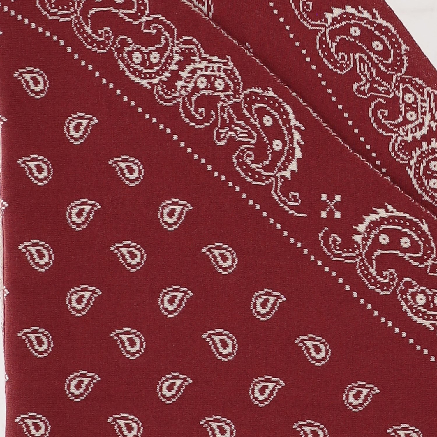 Guest In Residence Cotton-Silk Paisley Scarf — Red, view 3