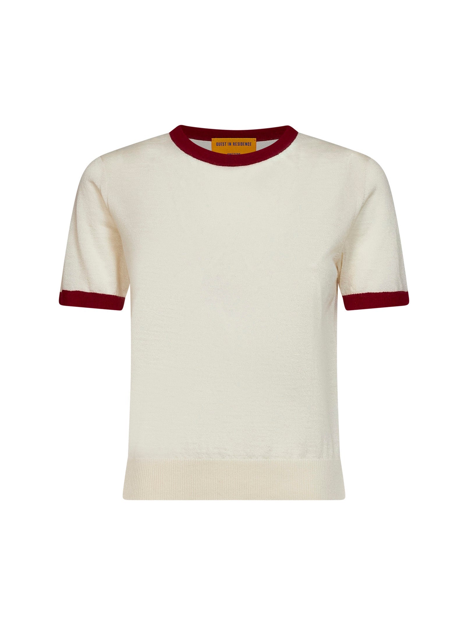 Guest In Residence Cashmere Ringer T-Shirt — White by Guest In Residence