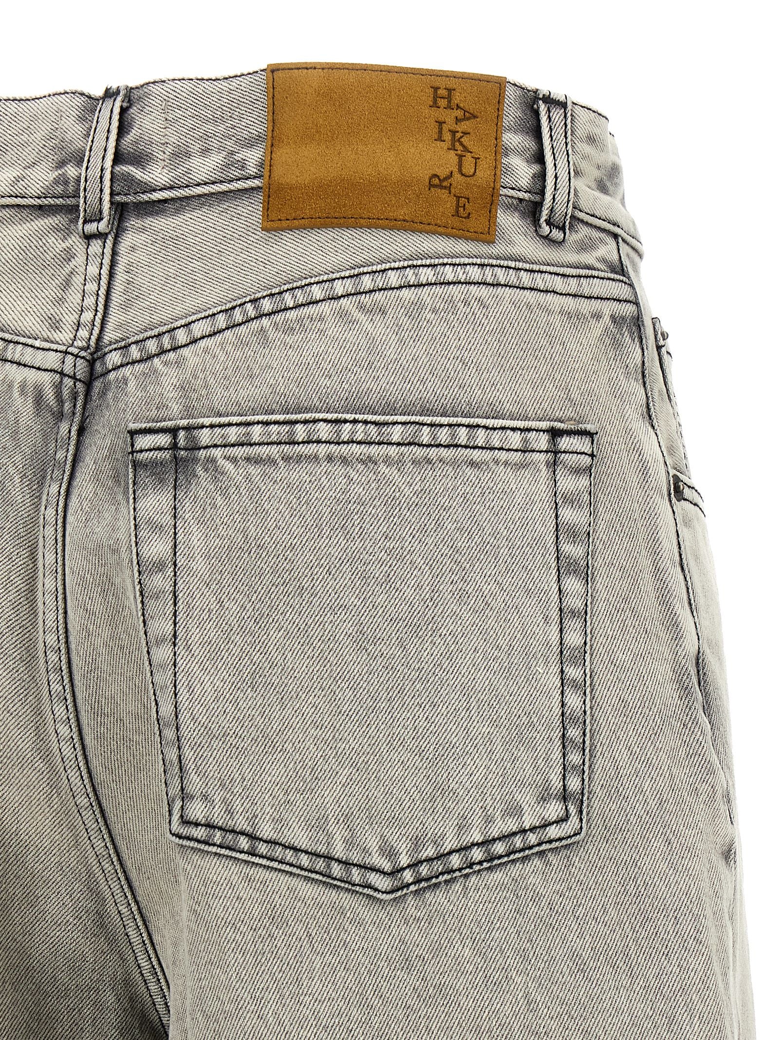 Haikure Cotton Denim Bermuda Shorts — Grey, view 4