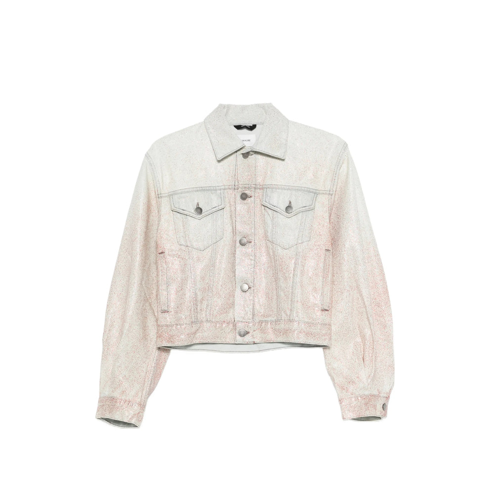 Haikure Cotton-Lyocell Denim Cropped Jacket — Pink by Haikure
