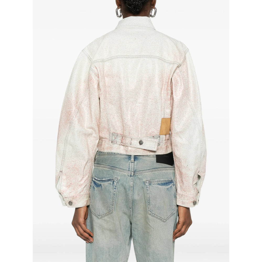 Haikure Cotton-Lyocell Denim Cropped Jacket — Pink, view 5