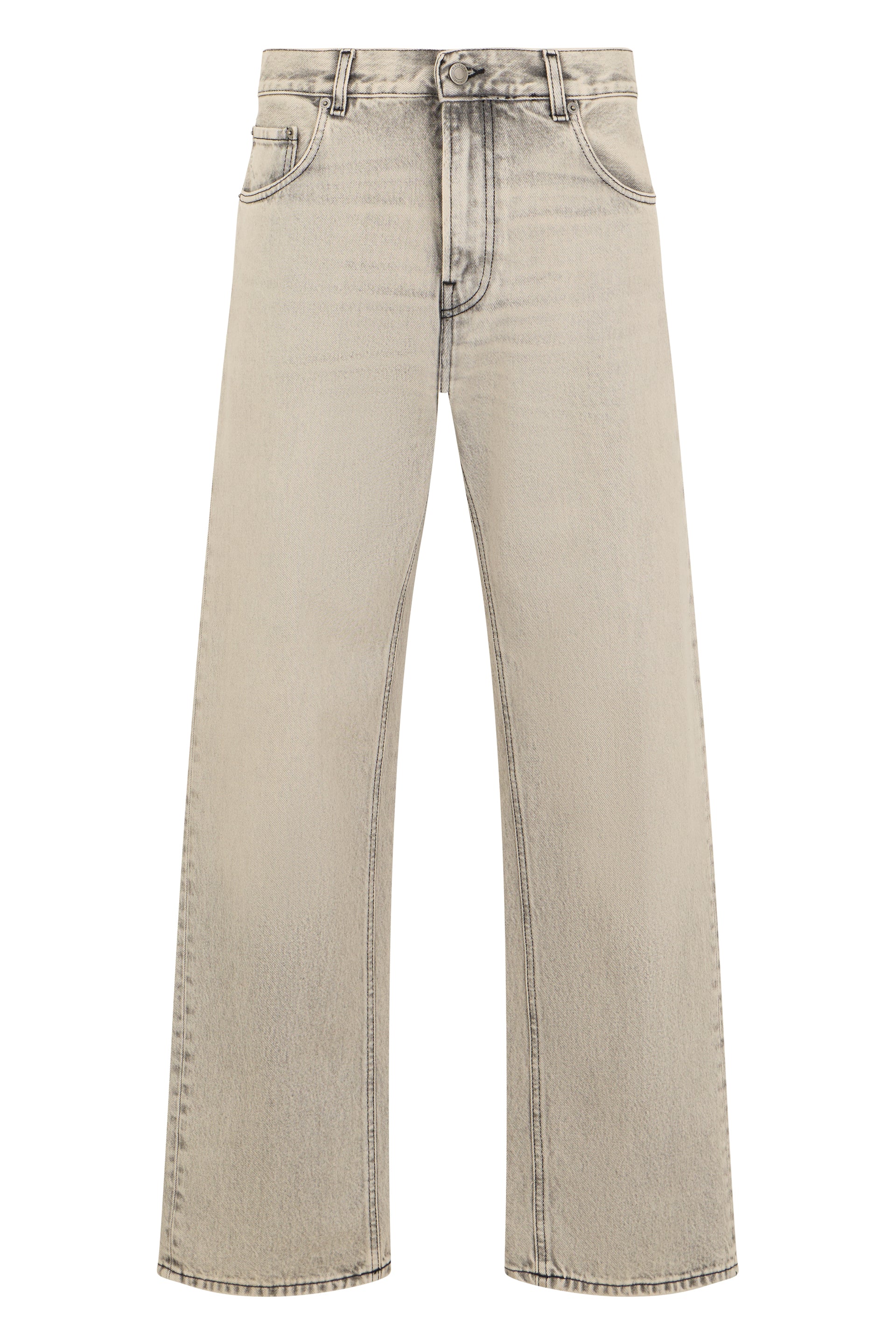 Haikure Straight-Leg Cotton Jeans — Beige by Haikure