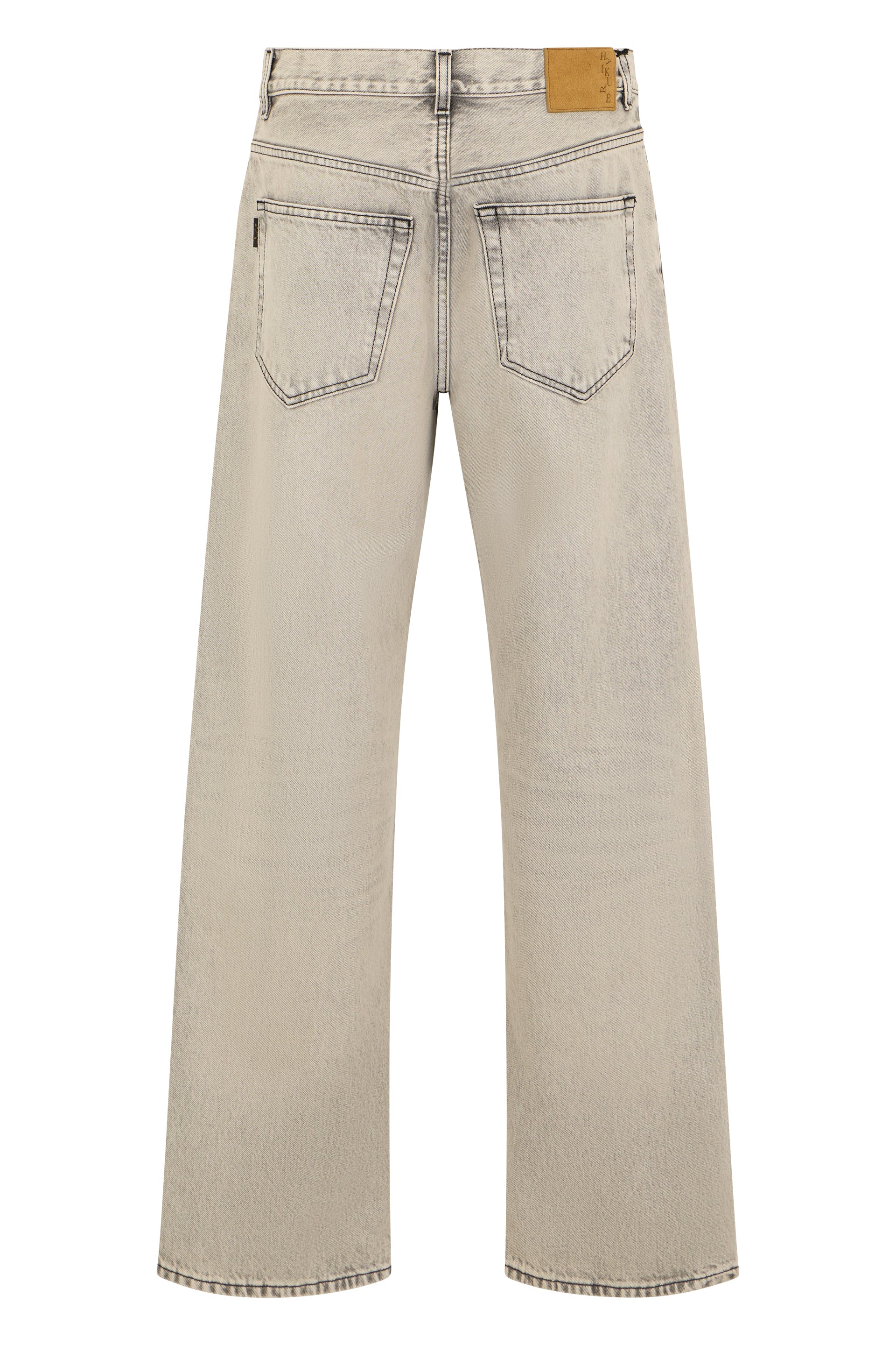 Haikure Straight-Leg Cotton Jeans — Beige, view 2