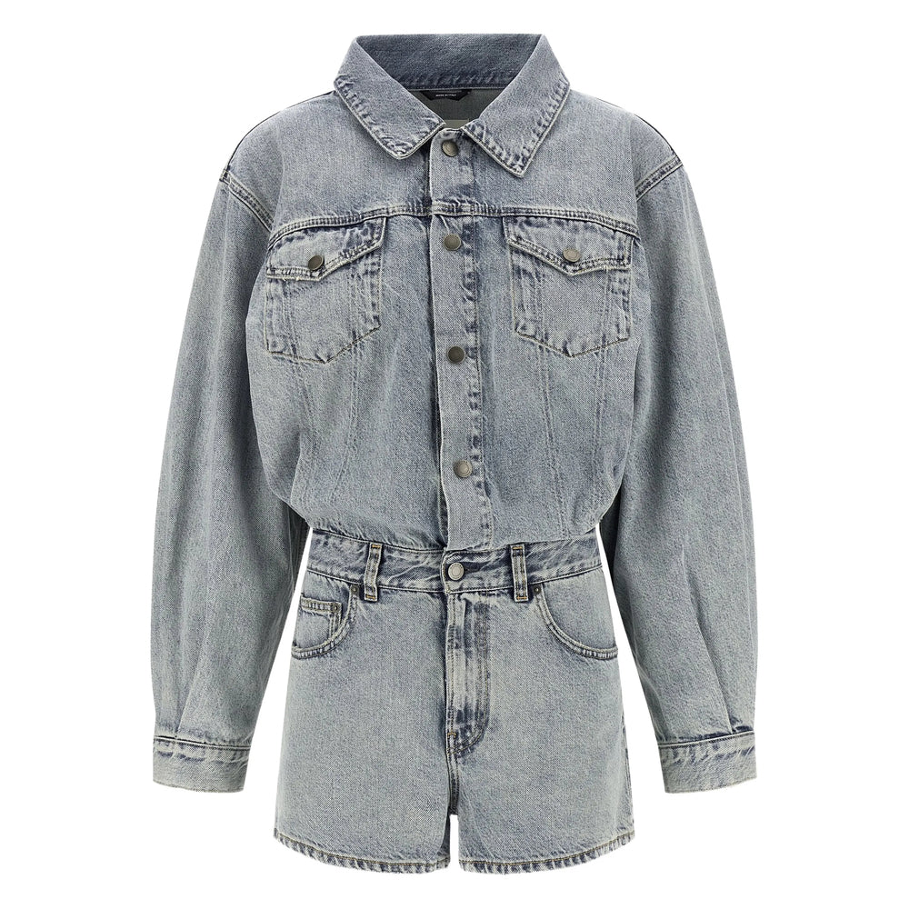 Haikure Cotton Denim Jumpsuit — Blue by Haikure