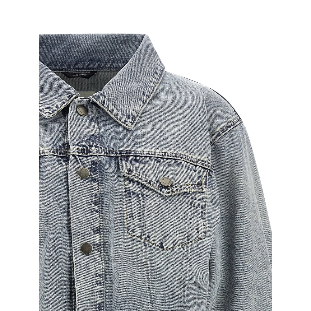 Haikure Cotton Denim Jumpsuit — Blue, view 2