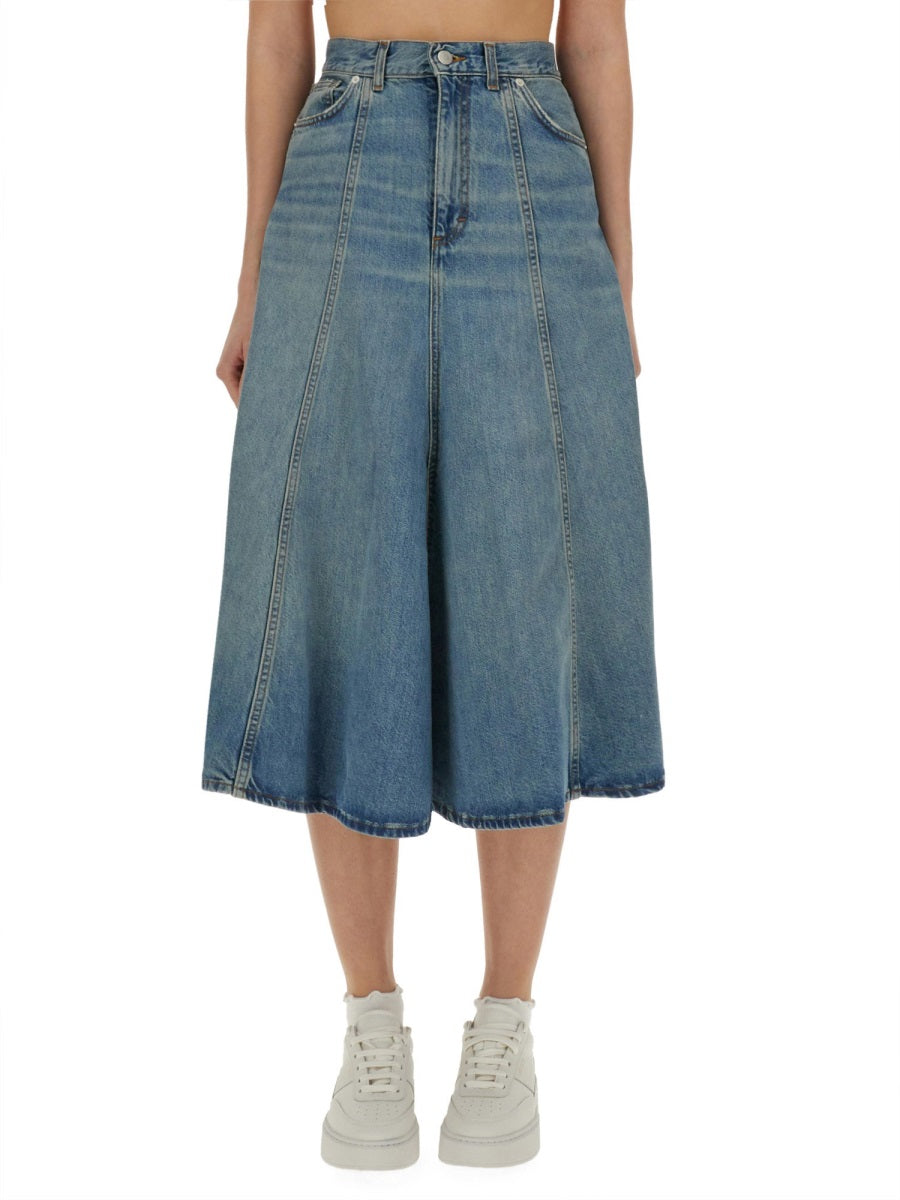 Haikure Serenity Midi Skirt — Denim, view 3