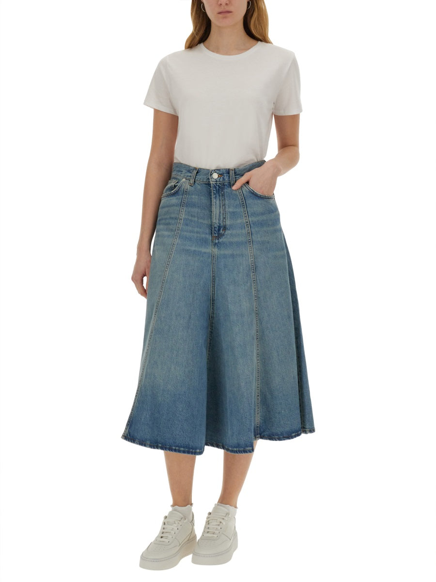 Haikure Serenity Midi Skirt — Denim, view 4