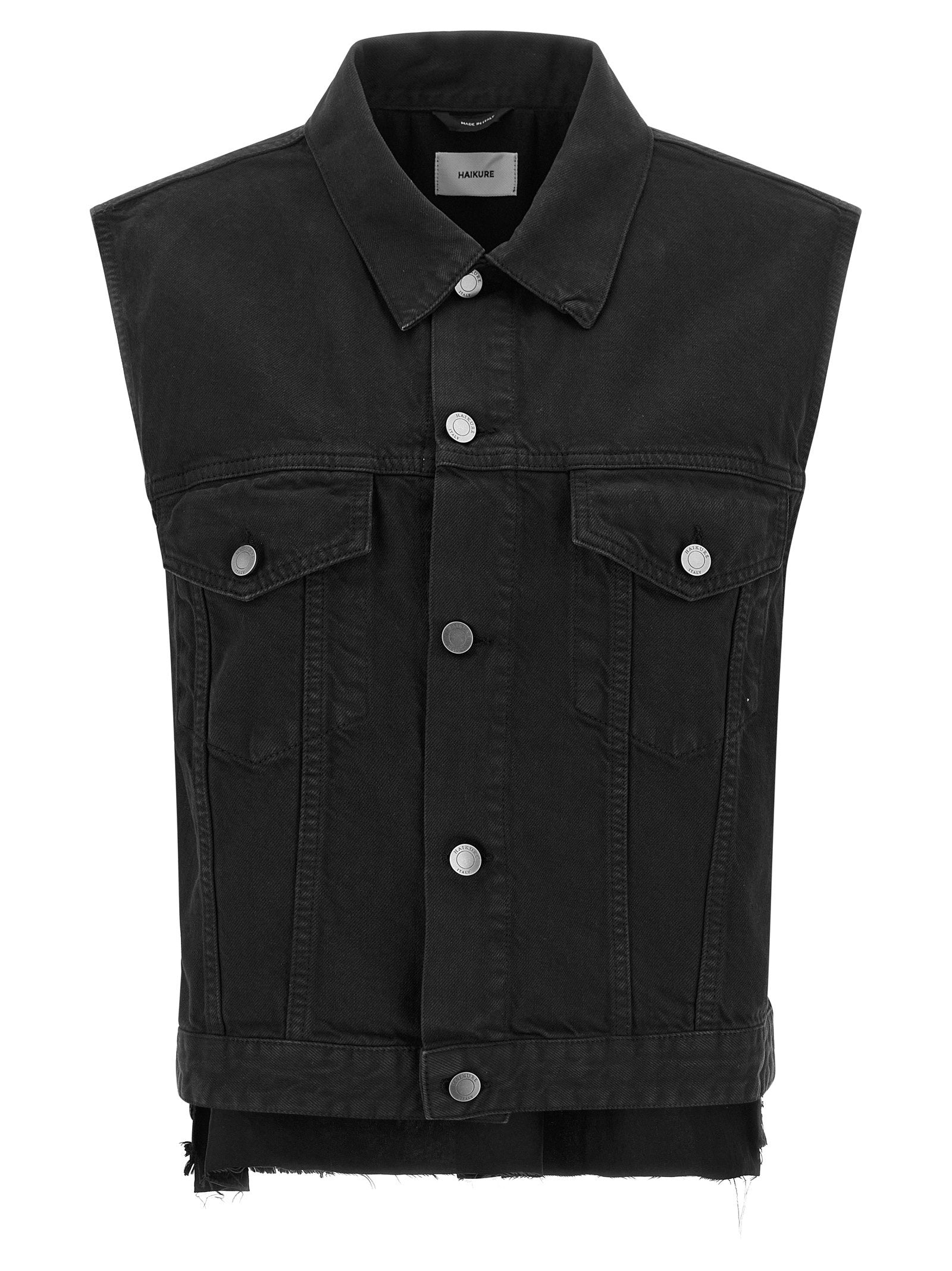 Haikure Cotton Denim Vest — Black by Haikure