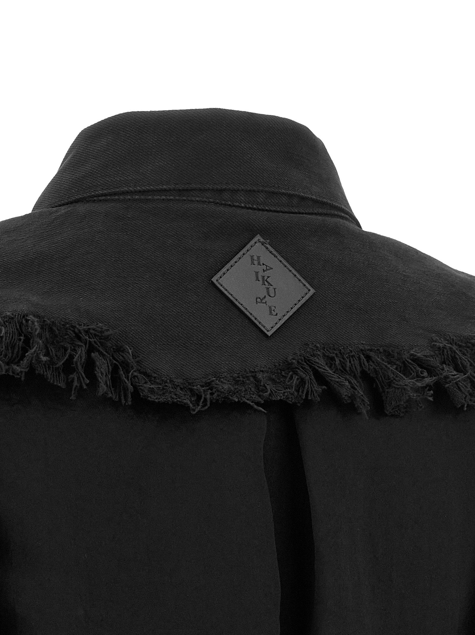 Haikure Cotton Denim Vest — Black, view 4
