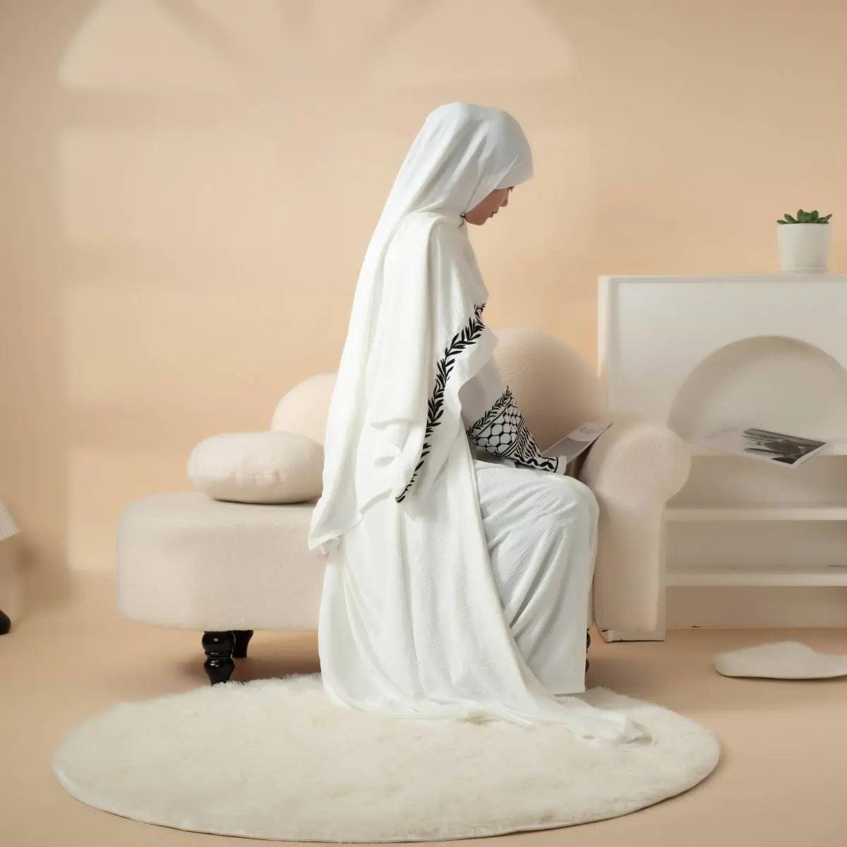 Handmade Keffiyeh Abaya With Embroidery, 4-Piece Set (MOA044), view 6