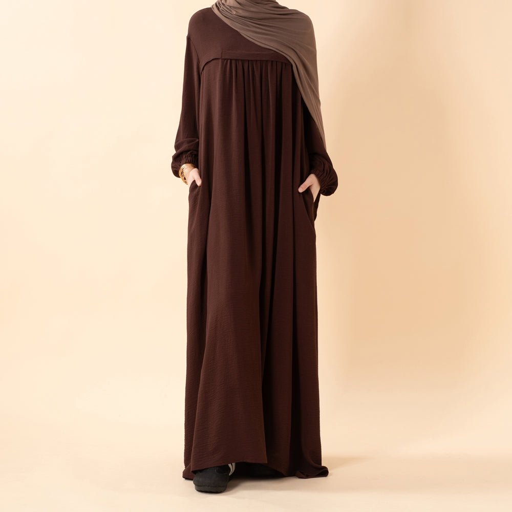 Crepe Abaya with Secure Pockets for Umrah (MA386), view 5