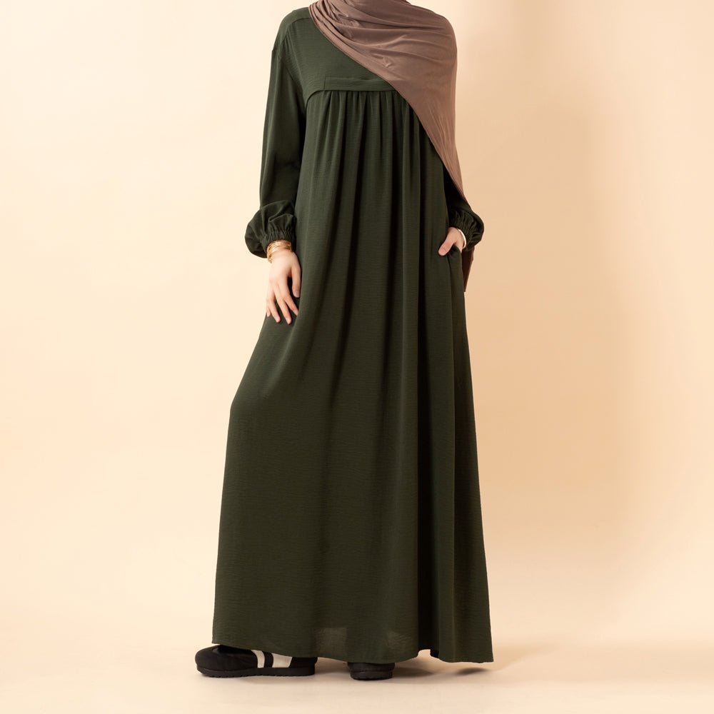 Crepe Abaya with Secure Pockets for Umrah (MA386), view 7