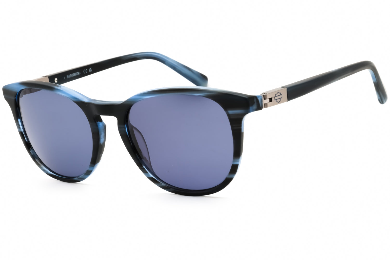 Harley Davidson HD00019 Round Acetate Sunglasses — Blue by Harley Davidson