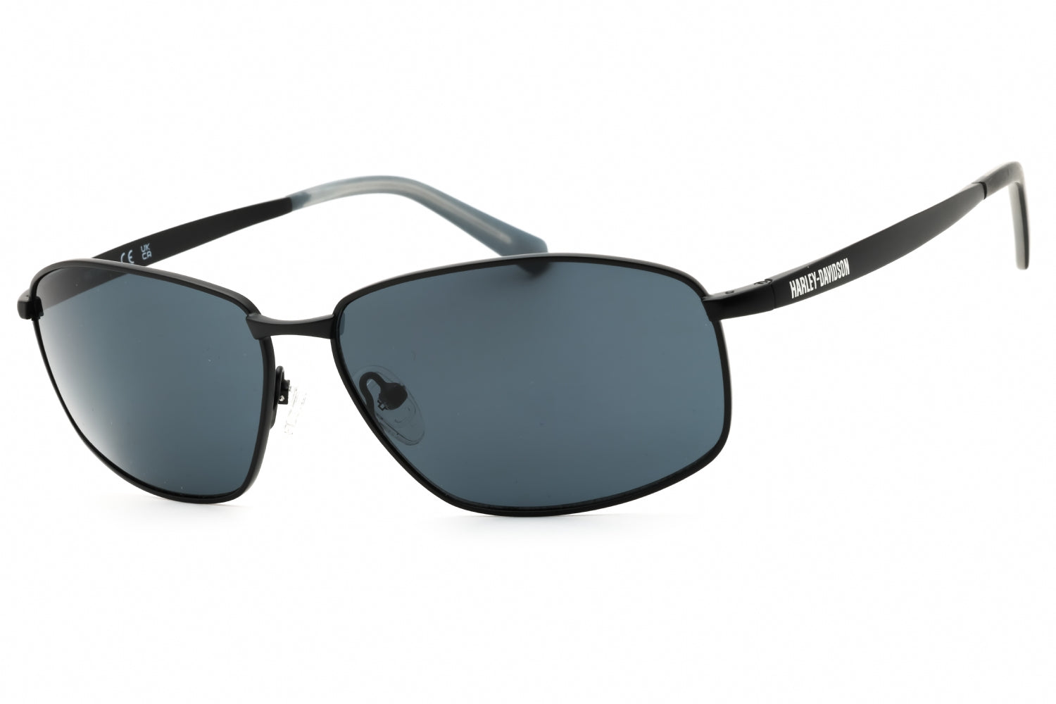 Harley Davidson HD00024 Rectangular Metal Frame Sunglasses — Black by Harley Davidson