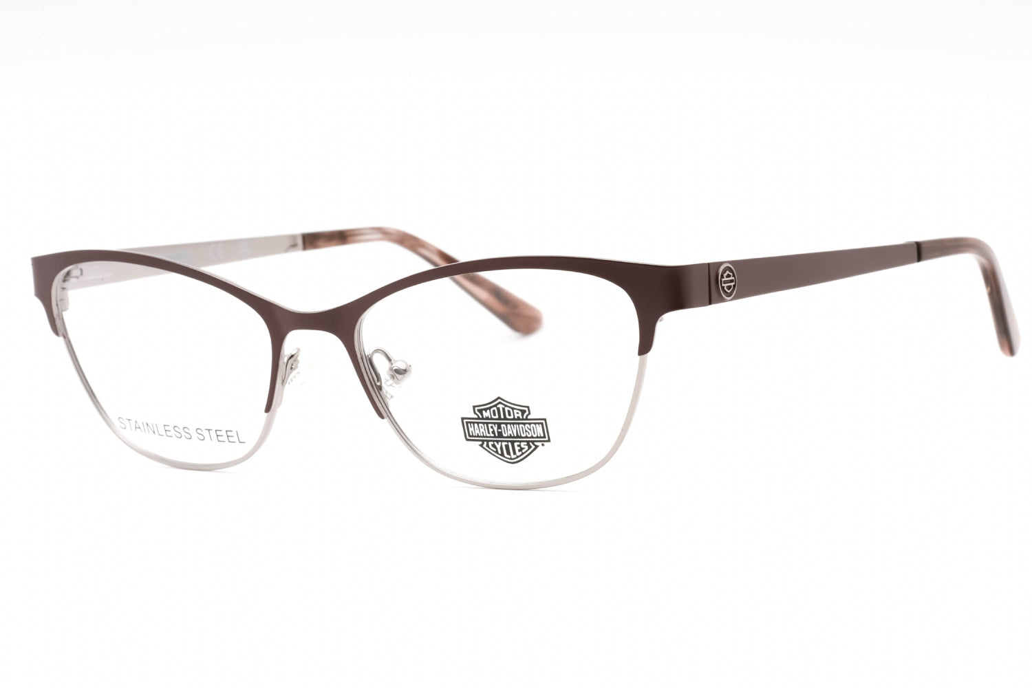 Harley Davidson HD0572 Cat Eye Metal Frame Eyeglasses — Brown by Harley Davidson