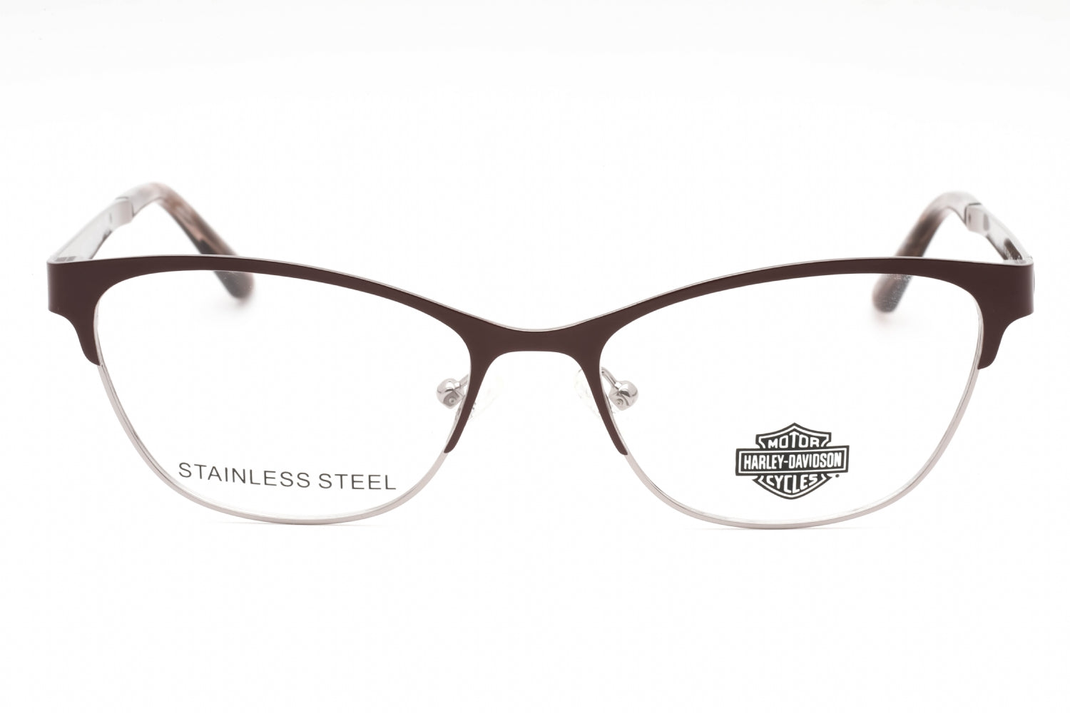 Harley Davidson HD0572 Cat Eye Metal Frame Eyeglasses — Brown, view 2