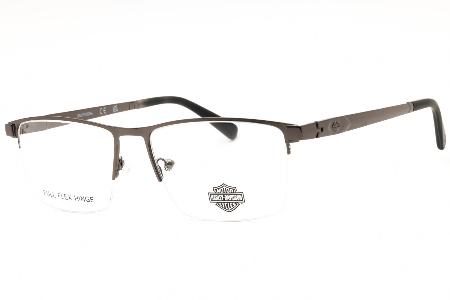 Harley Davidson HD0787 Rectangular Metal Eyeglasses — Gray by Harley Davidson