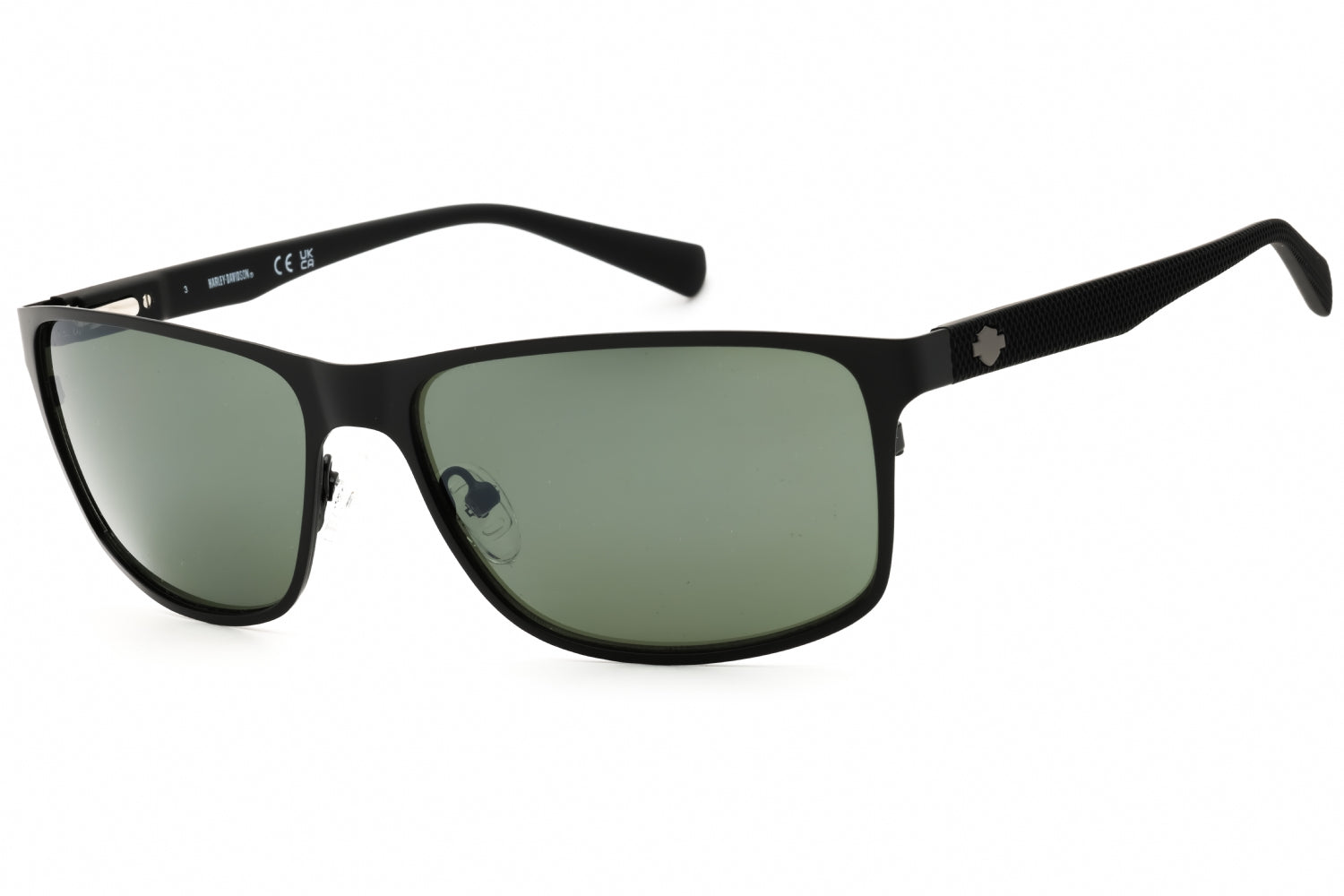 Harley Davidson HD0914X Rectangular Metal Sunglasses — Black by Harley Davidson