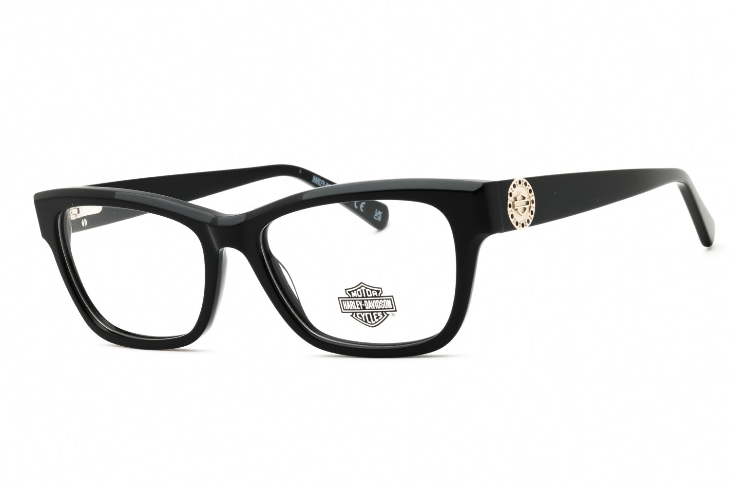Harley Davidson HD50105 Rectangular Acetate Eyeglasses — Black by Harley Davidson