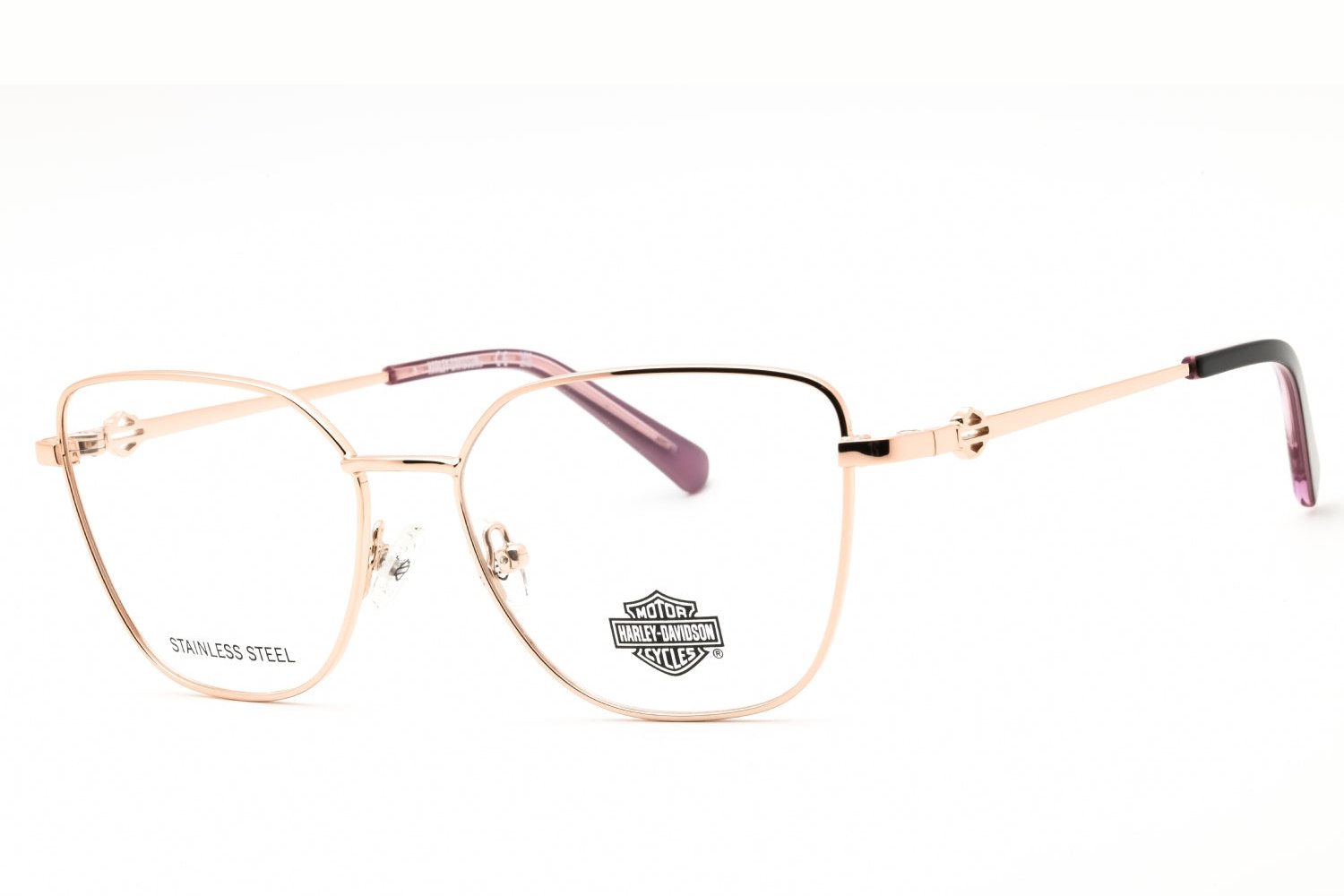 Harley Davidson HD50118 Cat Eye Metal Frame Eyeglasses — Rose Gold by Harley Davidson