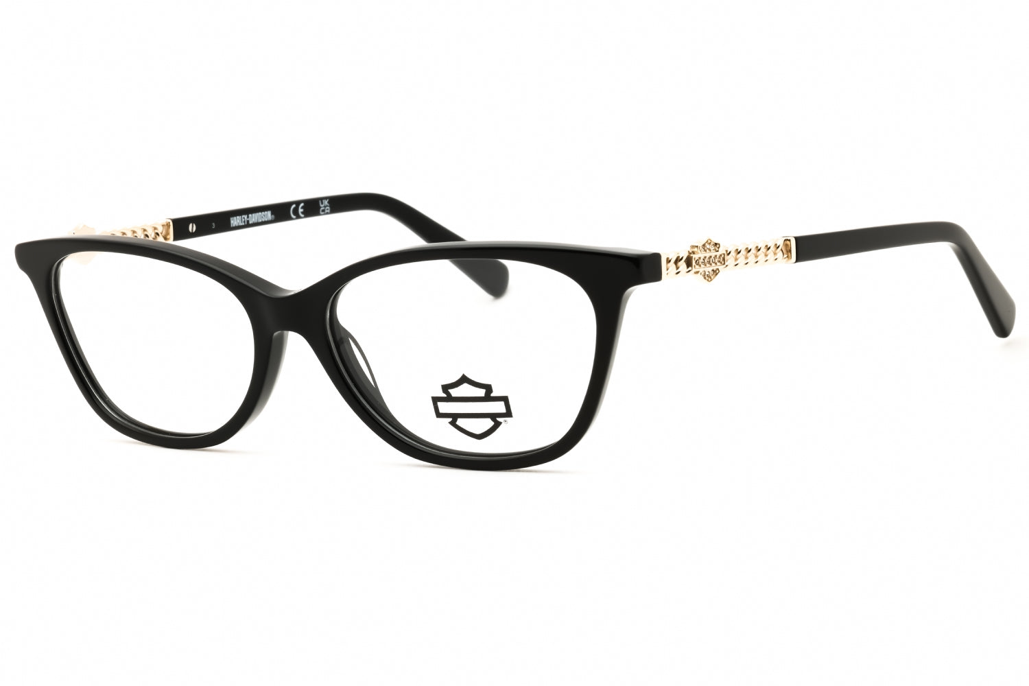 Harley Davidson HD50151 Acetate Cat-Eye Eyeglasses — Black by Harley Davidson